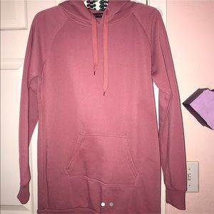 LONG PINK HOODIE PULLOVER